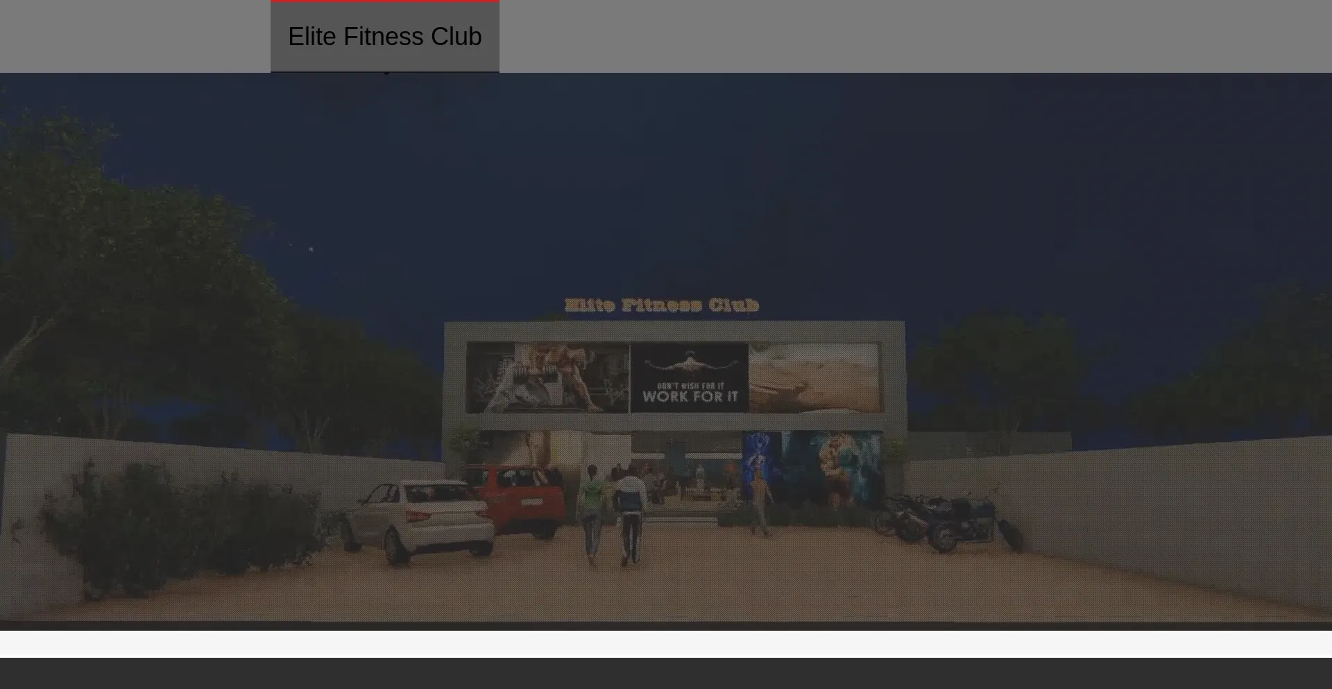 Screenshot of elitefitnessclub.in homepage