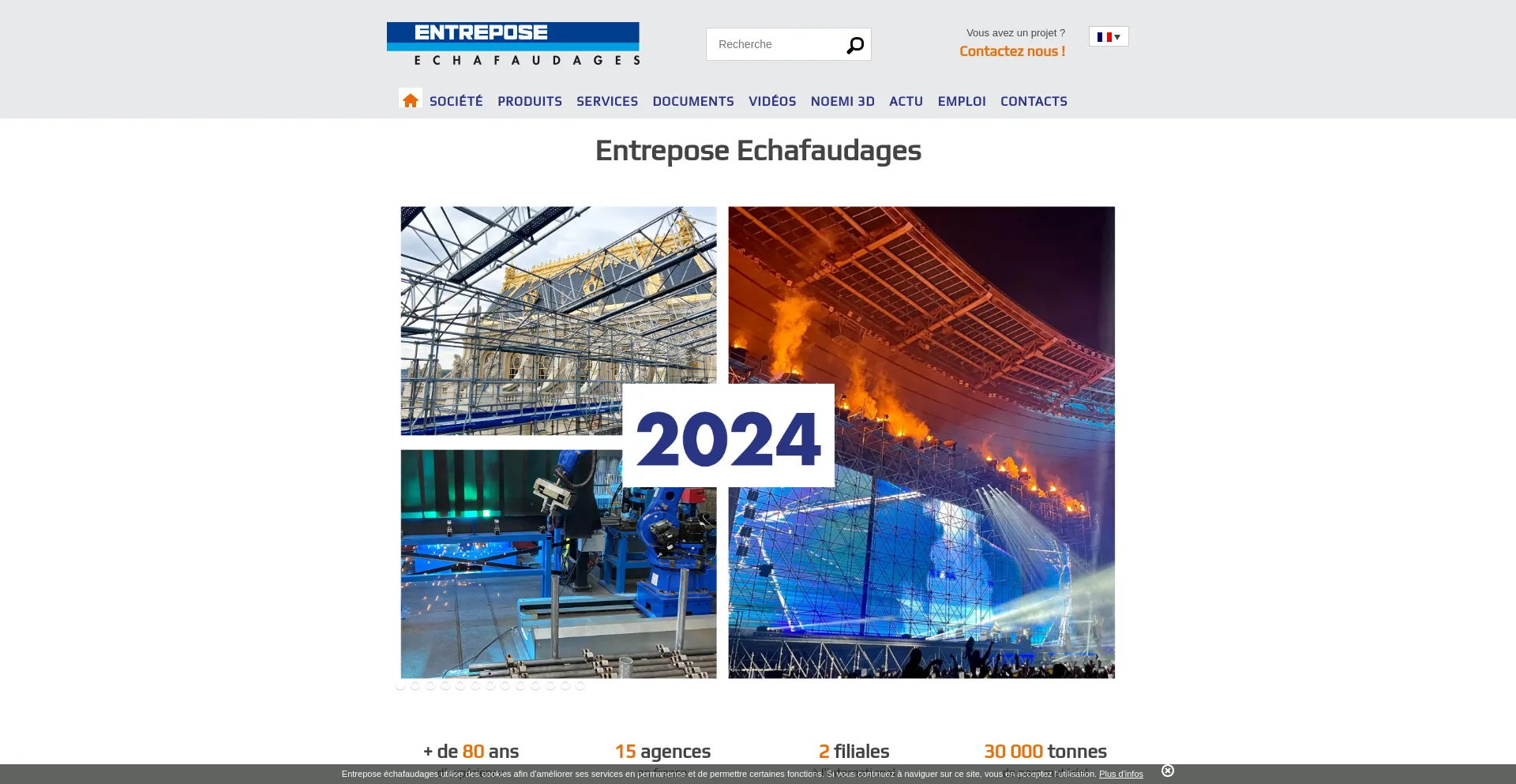 Screenshot of entrepose-echafaudages.fr homepage