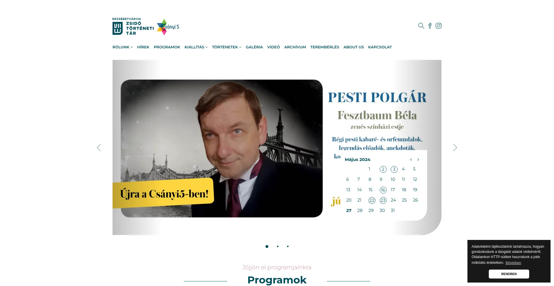 Screenshot of erzsitt.hu homepage