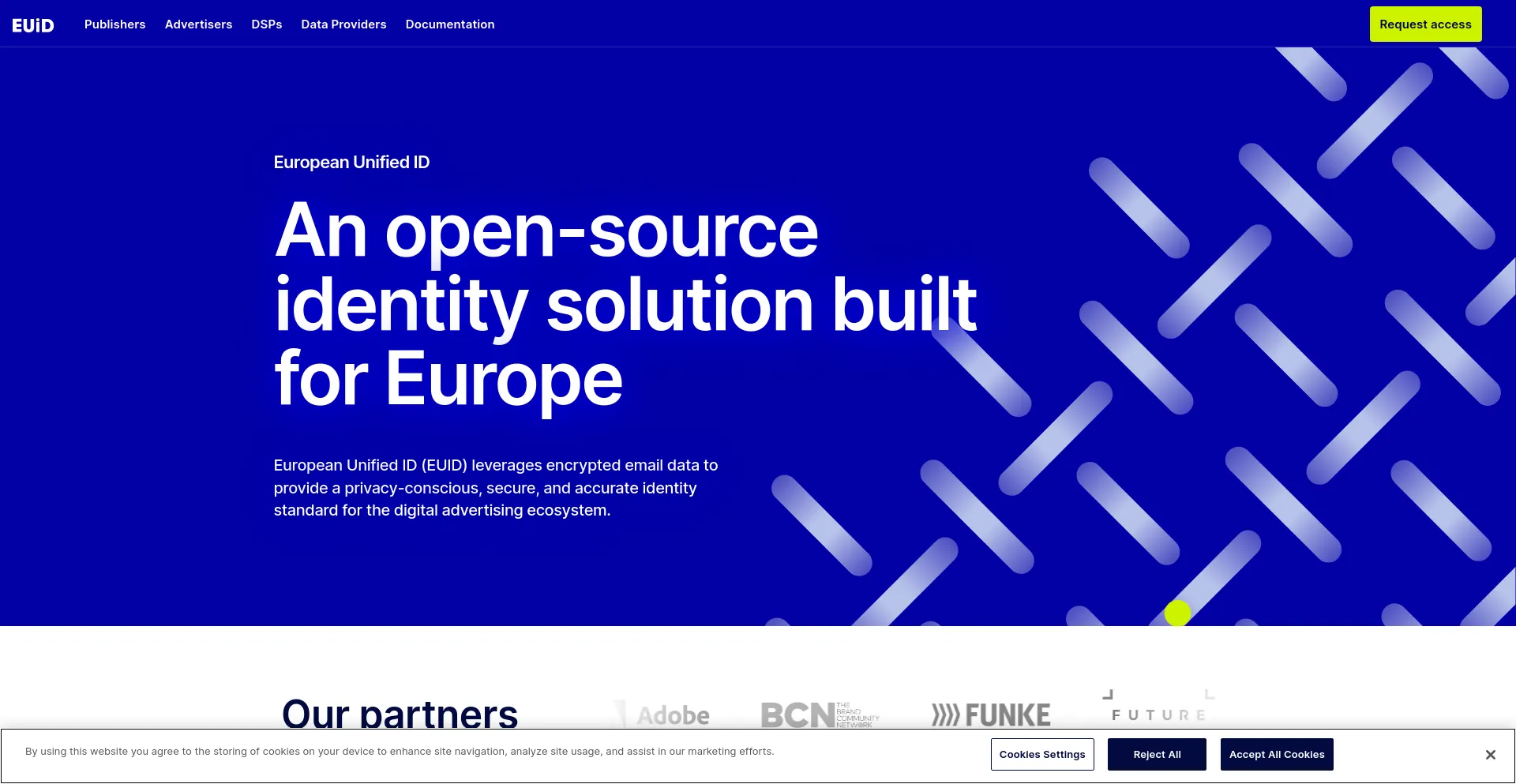 Screenshot of euid.eu homepage