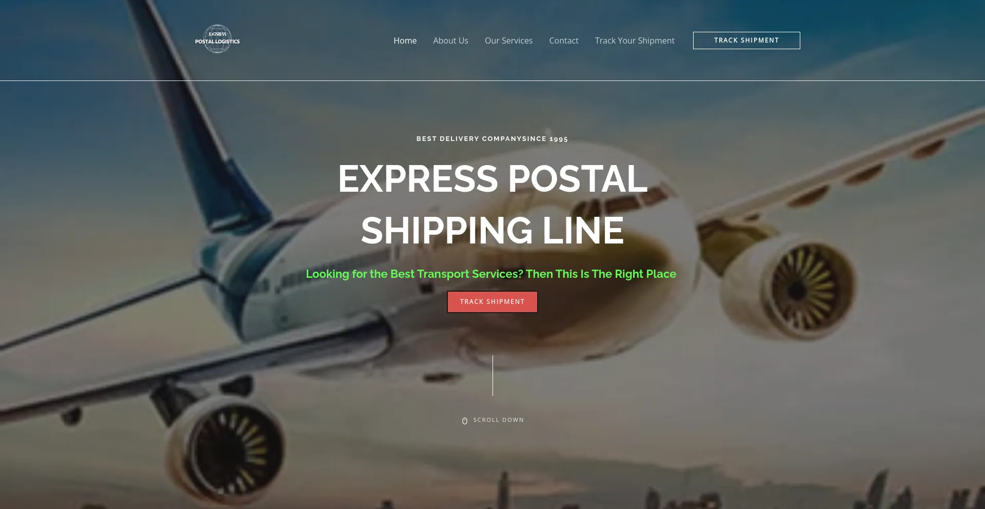 Screenshot of excargoshippinglines.online homepage