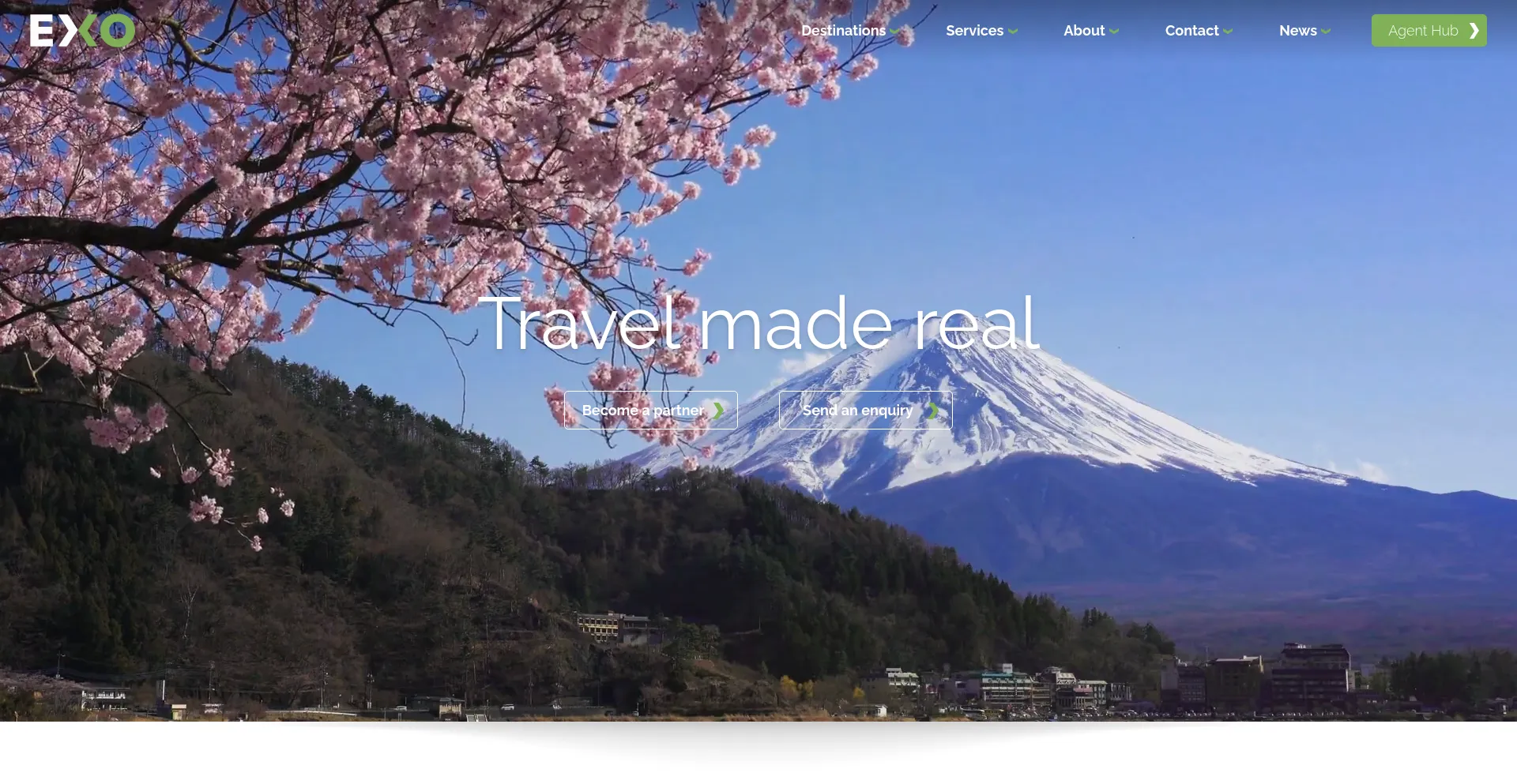 Screenshot of exotravel.com homepage