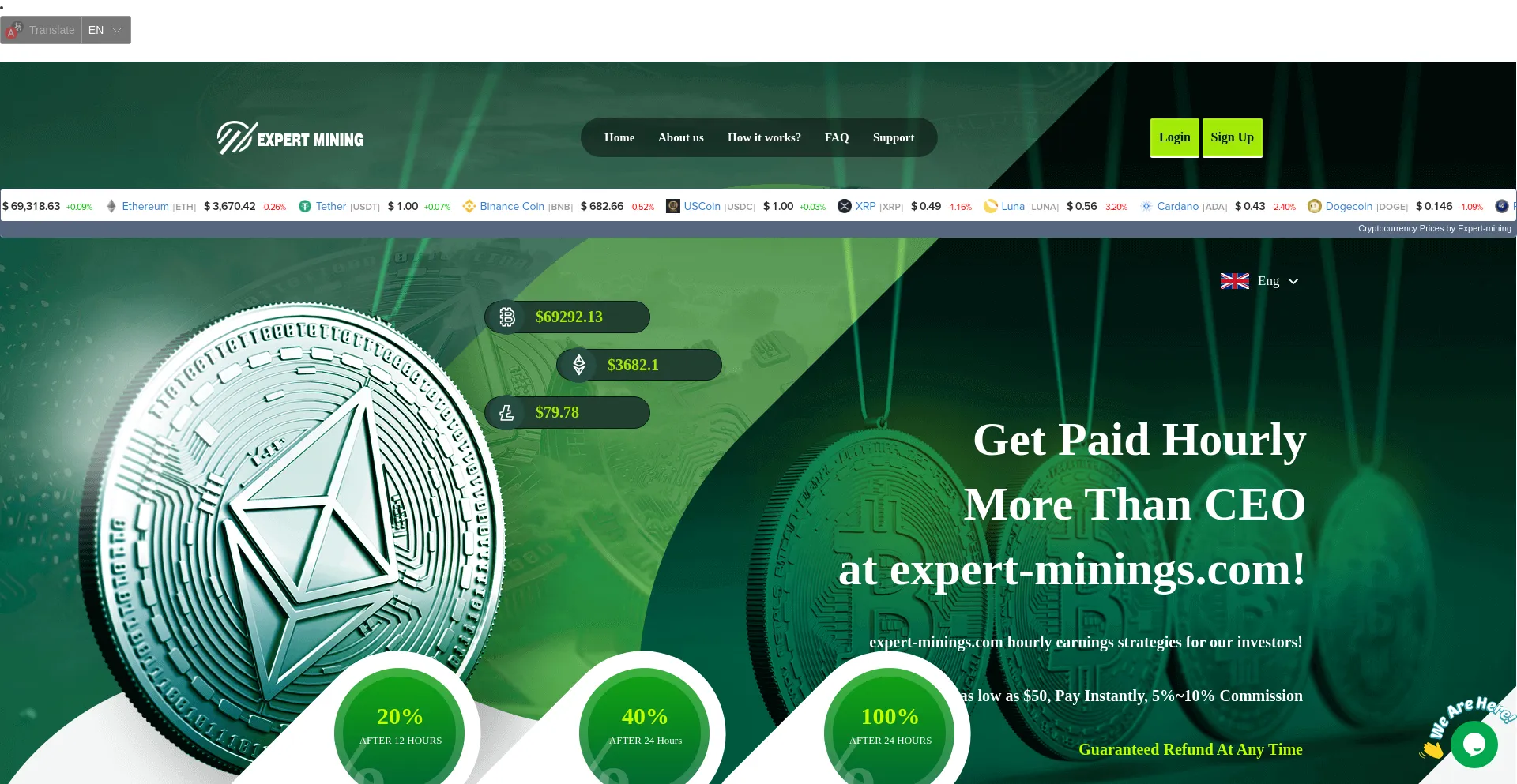 Screenshot of expert-minings.com homepage