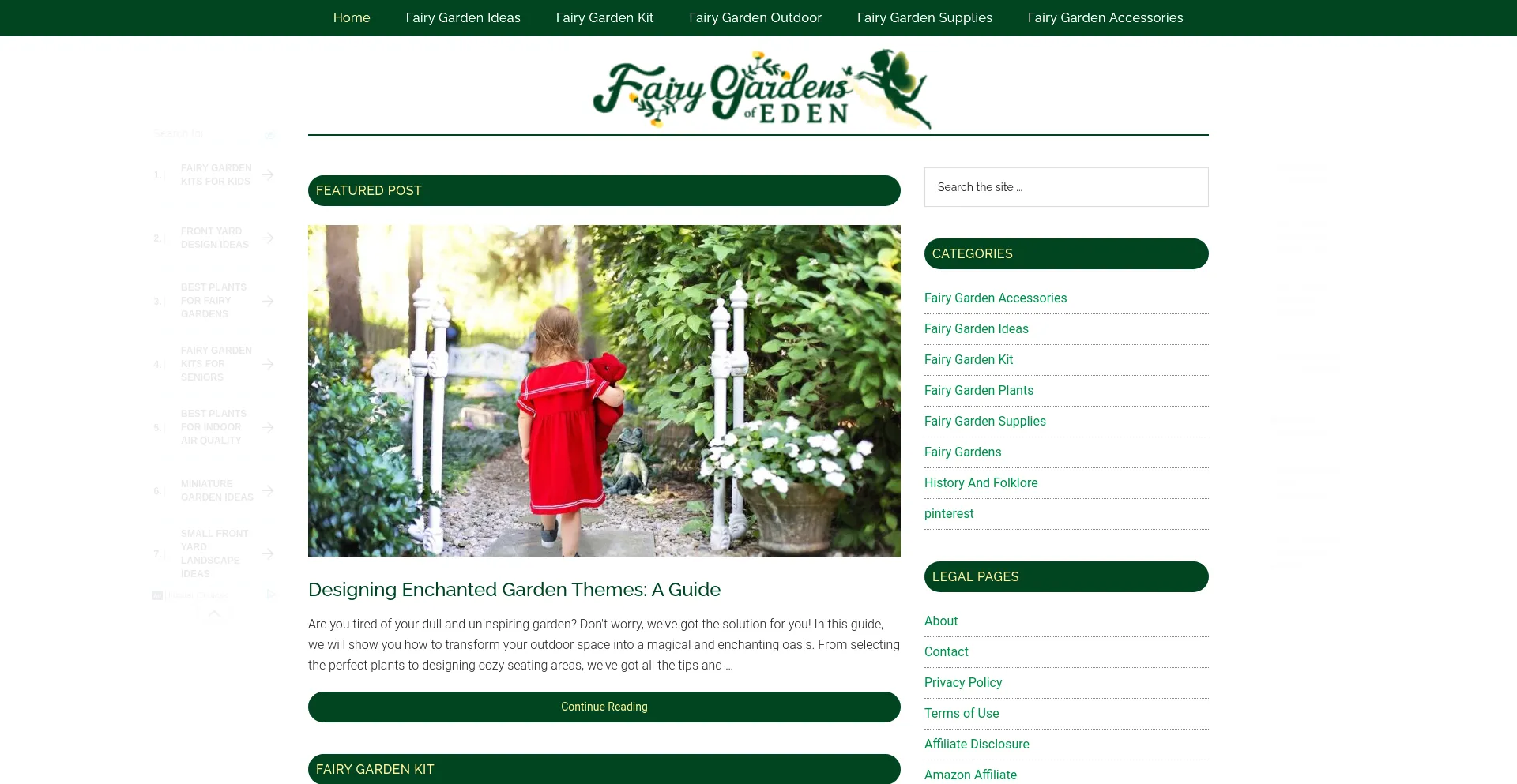 Screenshot of fairygardensofeden.com homepage