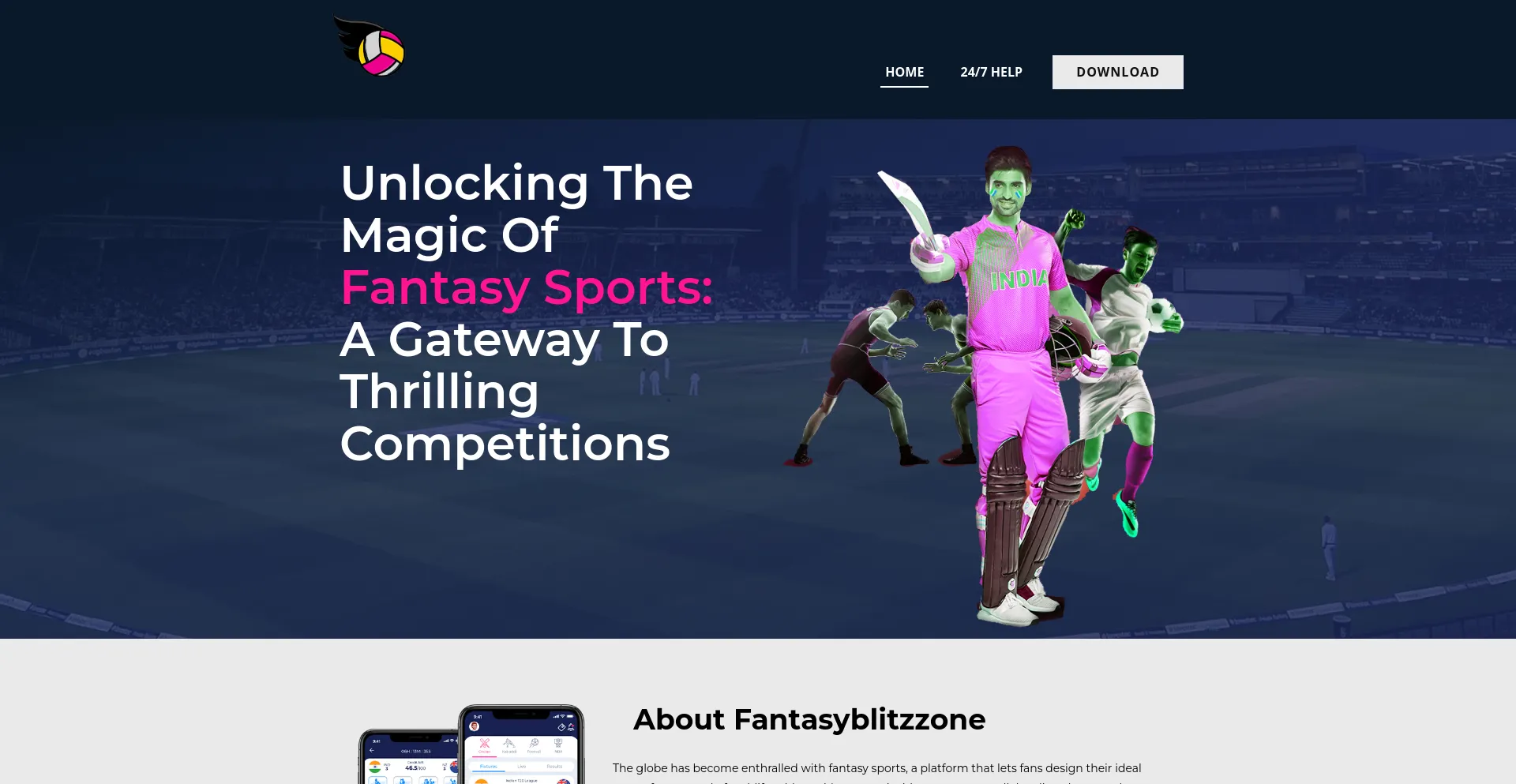 Screenshot of fantasyblitzzone.com homepage