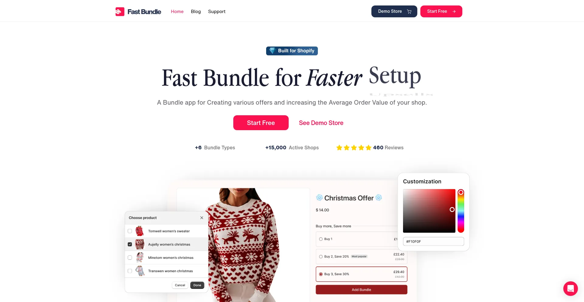 Screenshot of fastbundle.co homepage