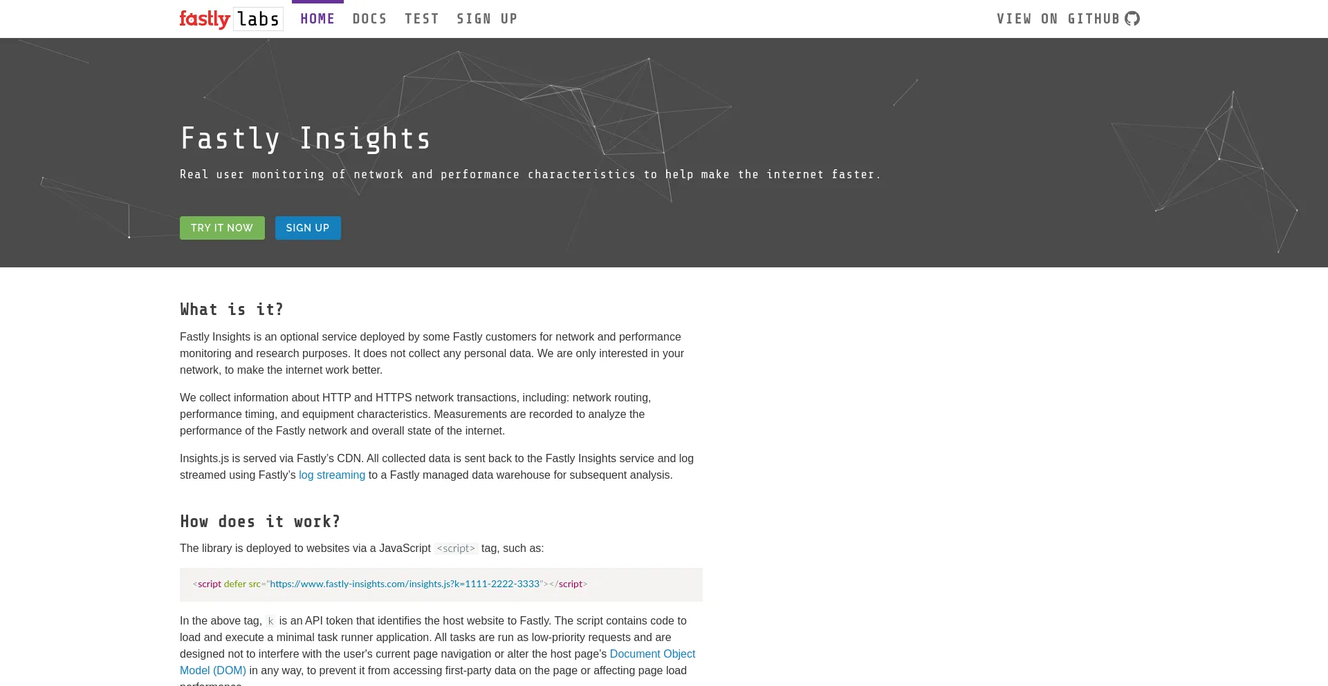 Screenshot of fastly-insights.com homepage