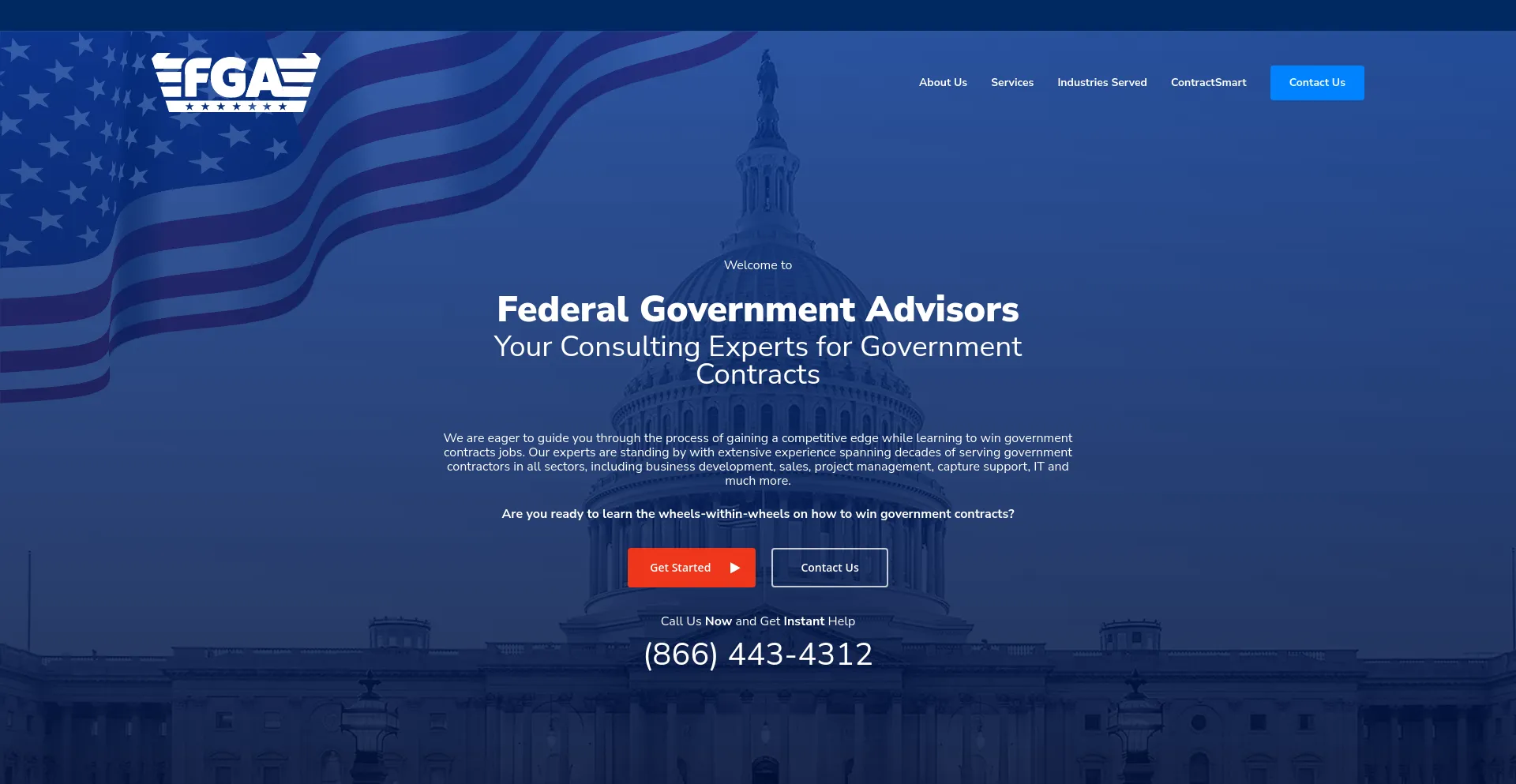 Screenshot of federalgovadvisors.com homepage