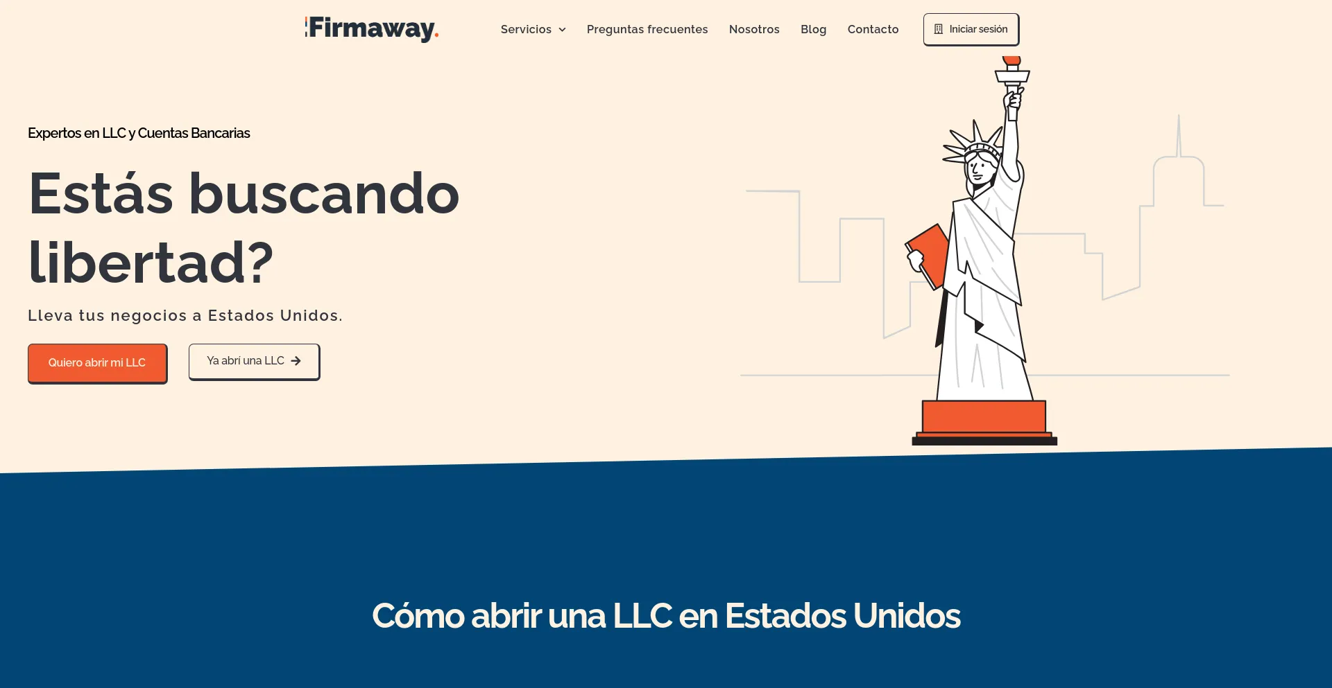 Screenshot of firmaway.us homepage