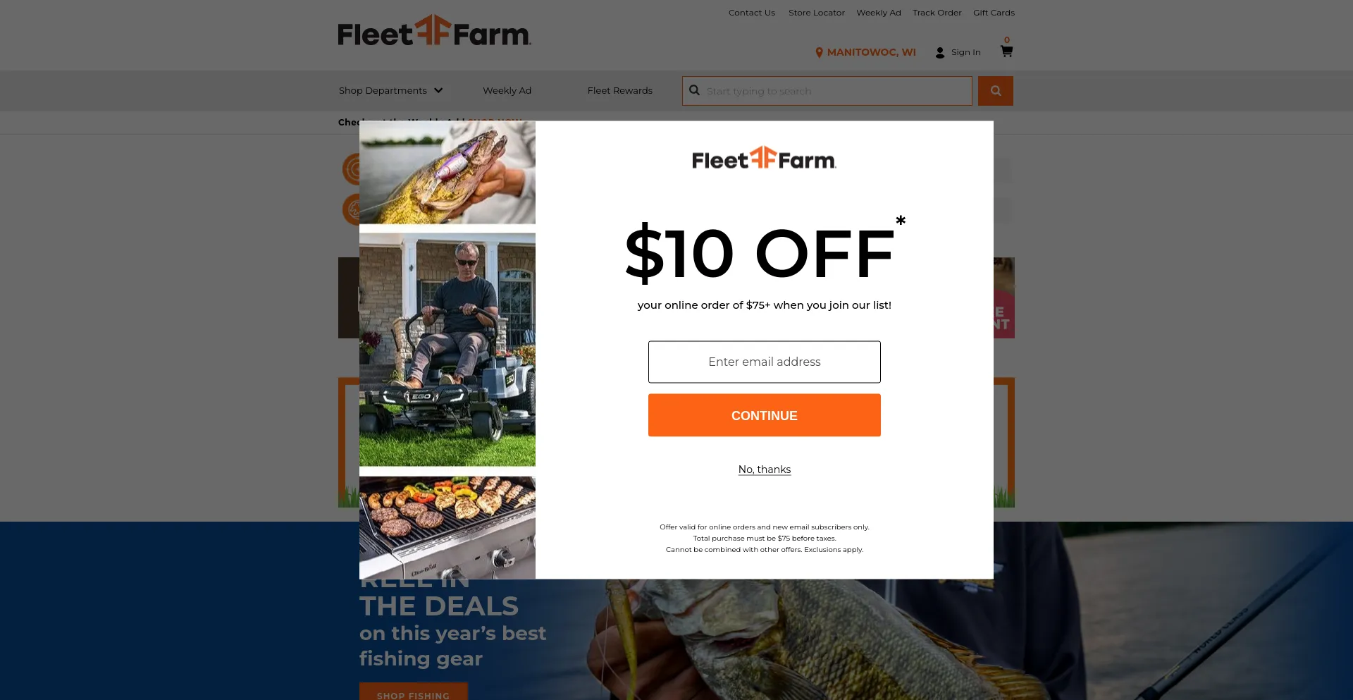 Screenshot of fleetfarm.com homepage