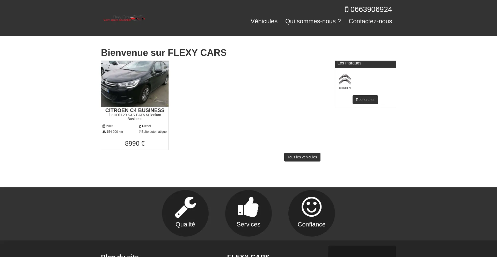 Screenshot of flexycars.auto-gestion.net homepage