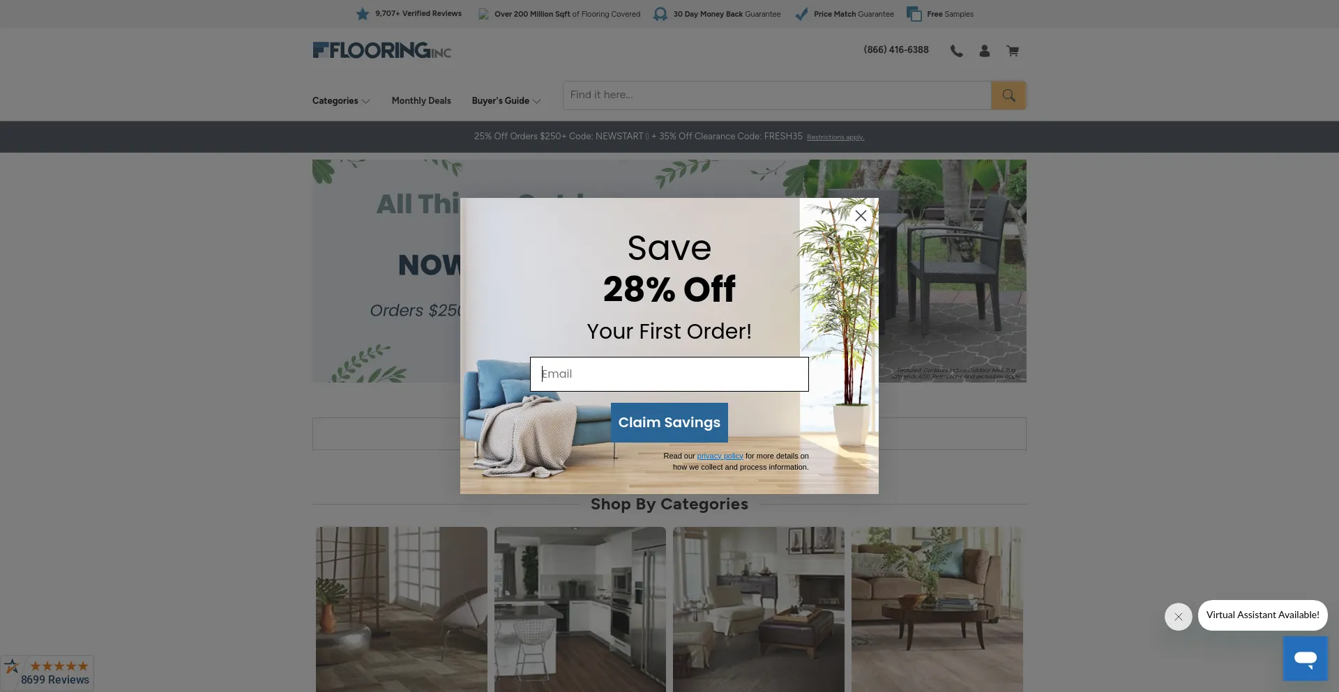 Screenshot of flooringinc.com homepage