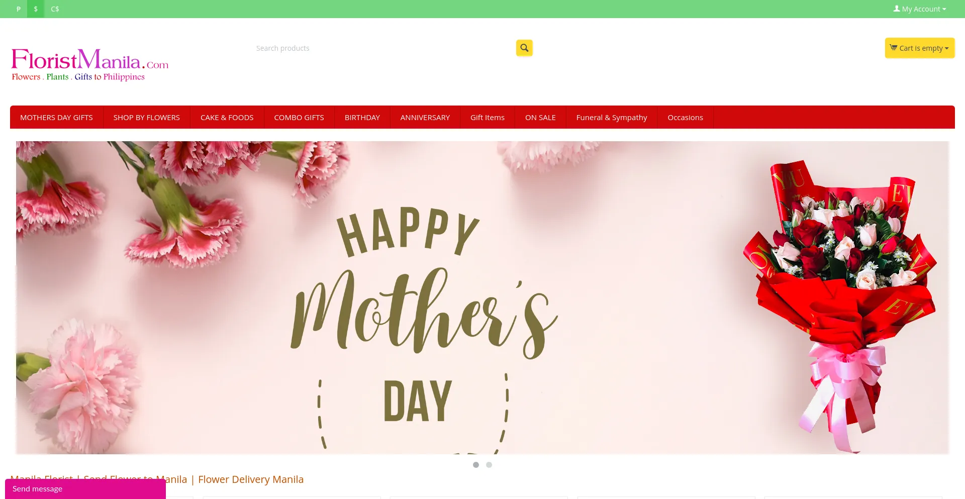 Screenshot of floristmanila.com homepage