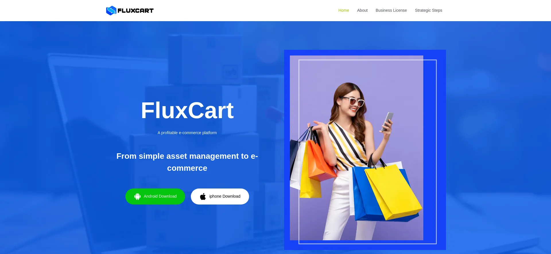 Screenshot of fluxcart.store homepage