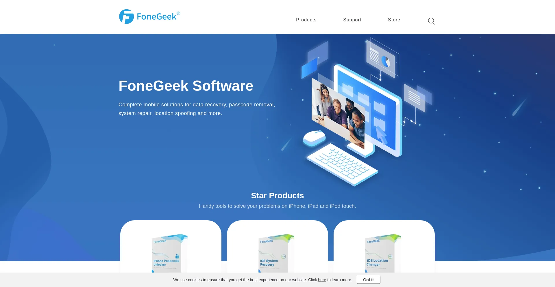 Screenshot of fonegeek.com homepage