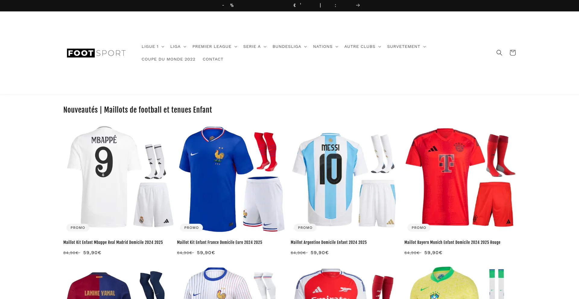 Screenshot of foot-sport.com homepage