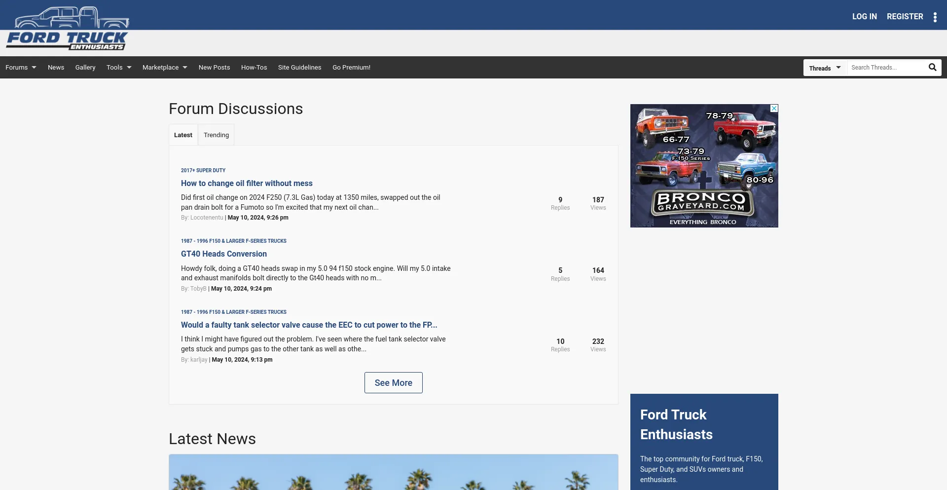 Screenshot of ford-trucks.com homepage