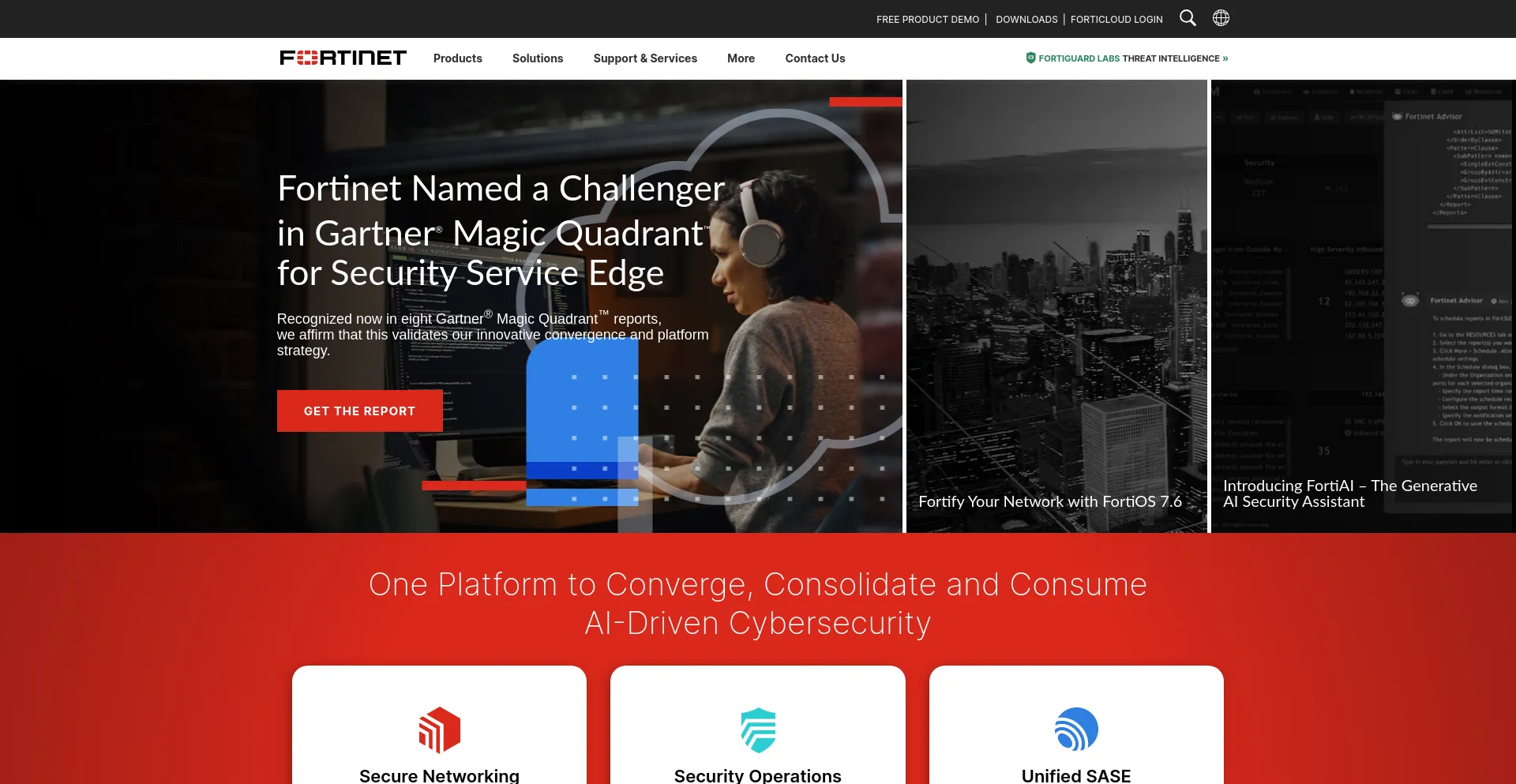 Screenshot of fortinet.net homepage