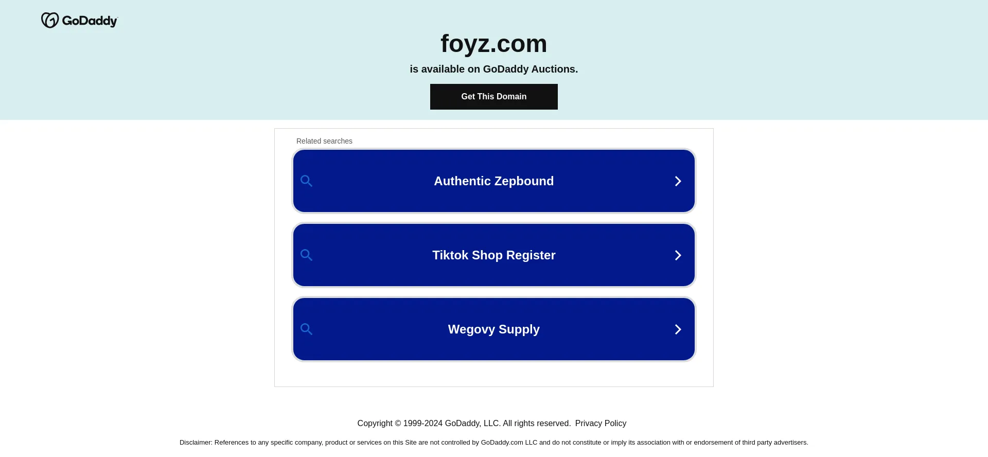 Screenshot of foyz.com homepage