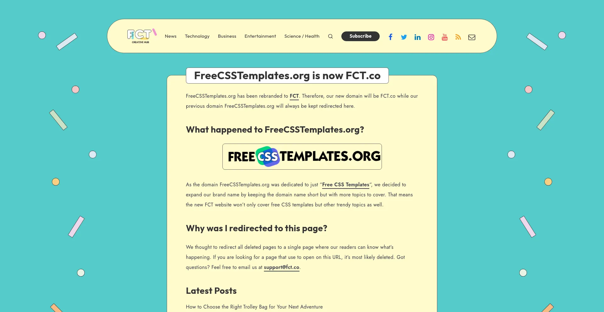 Screenshot of freecsstemplates.org homepage