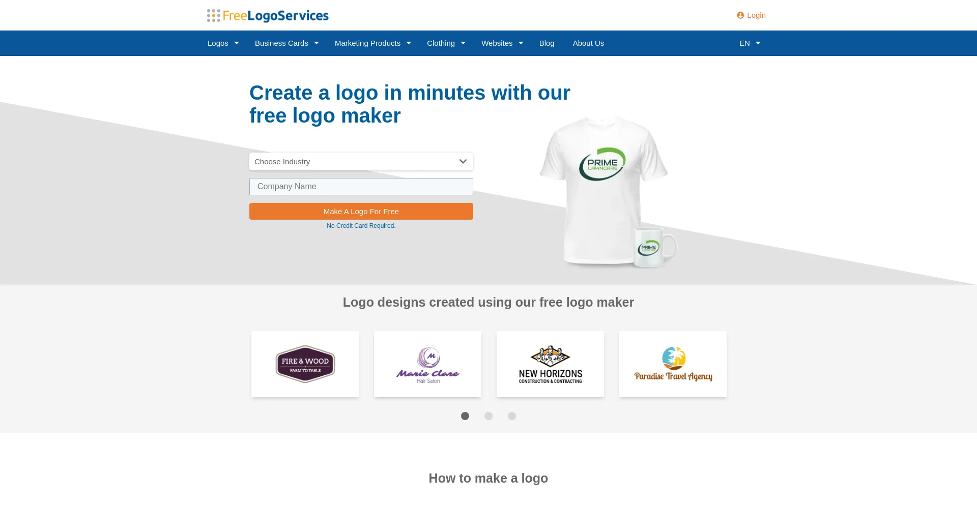 Screenshot of freelogoservices.com homepage