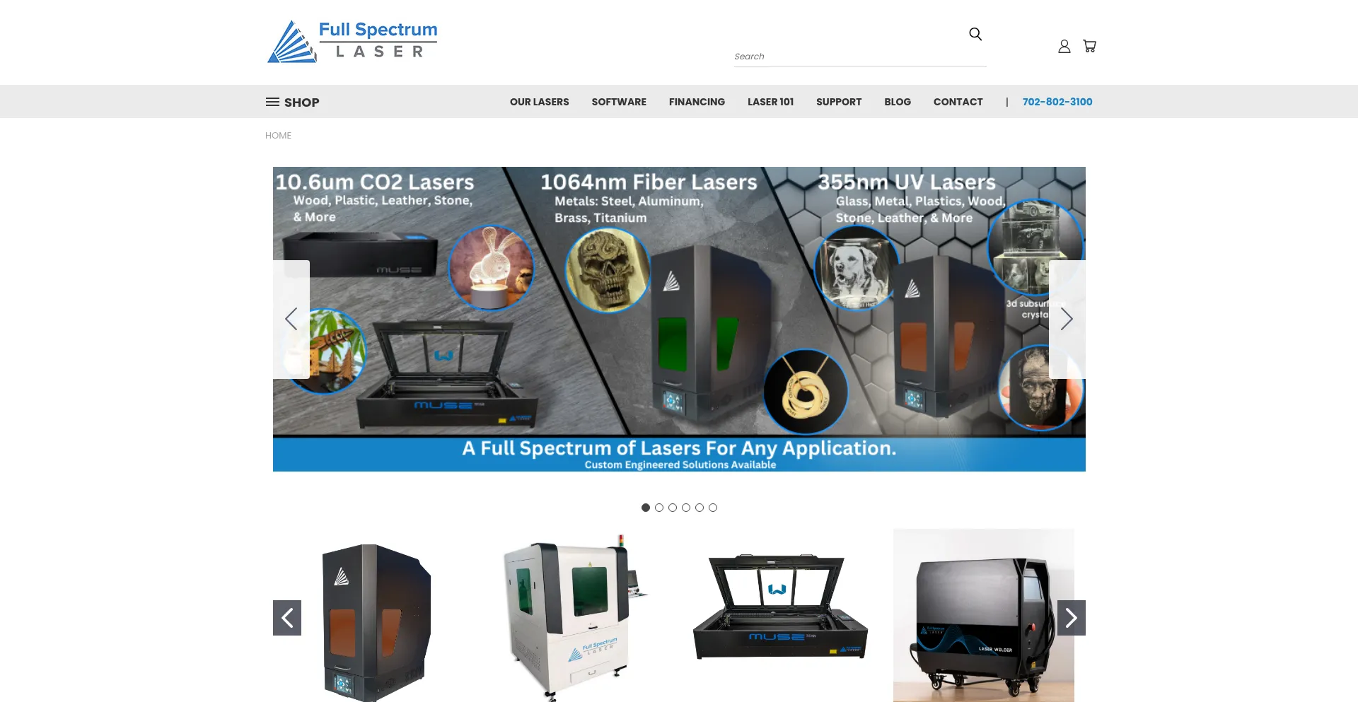 Screenshot of fslaser.com homepage