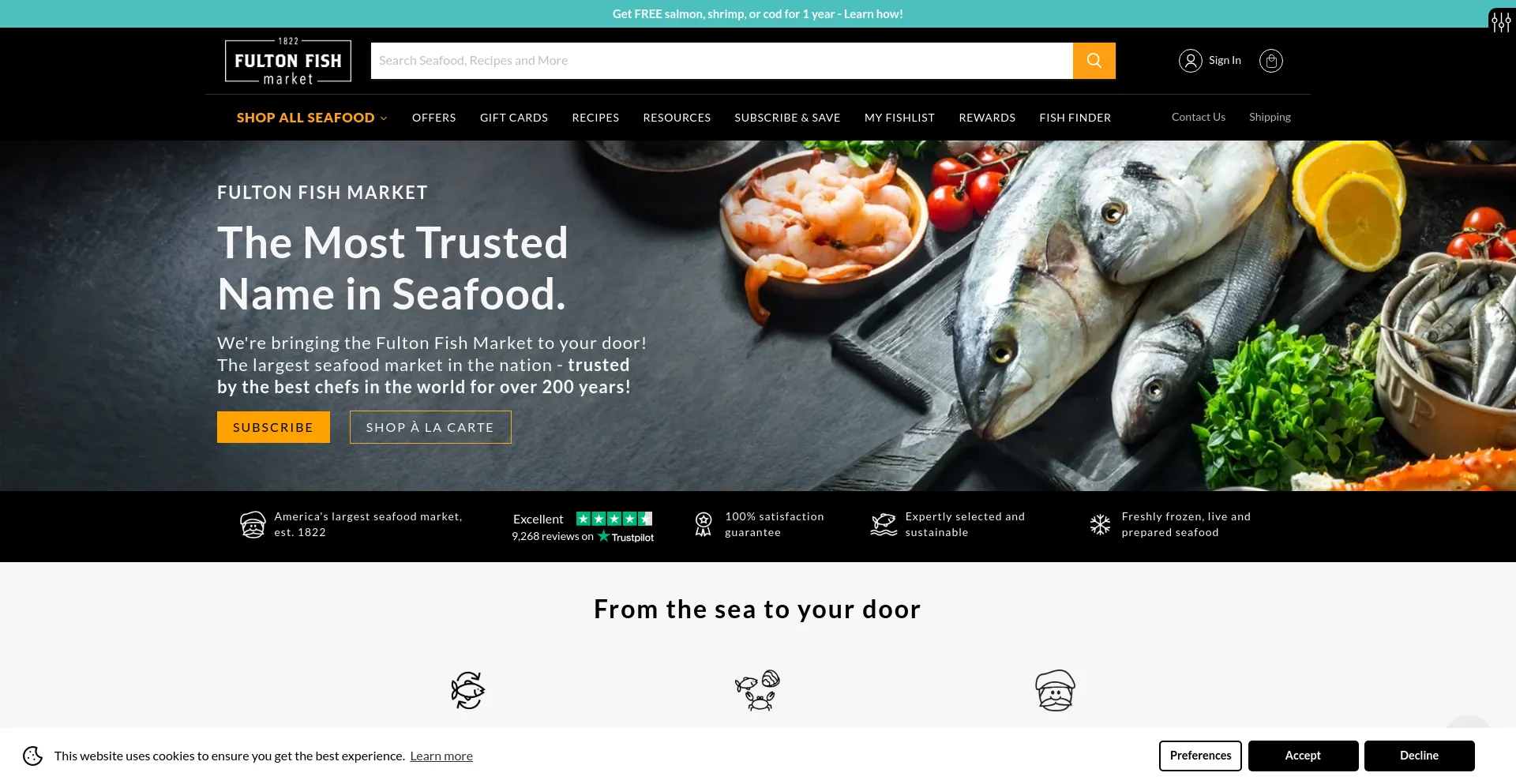 Screenshot of fultonfishmarket.com homepage