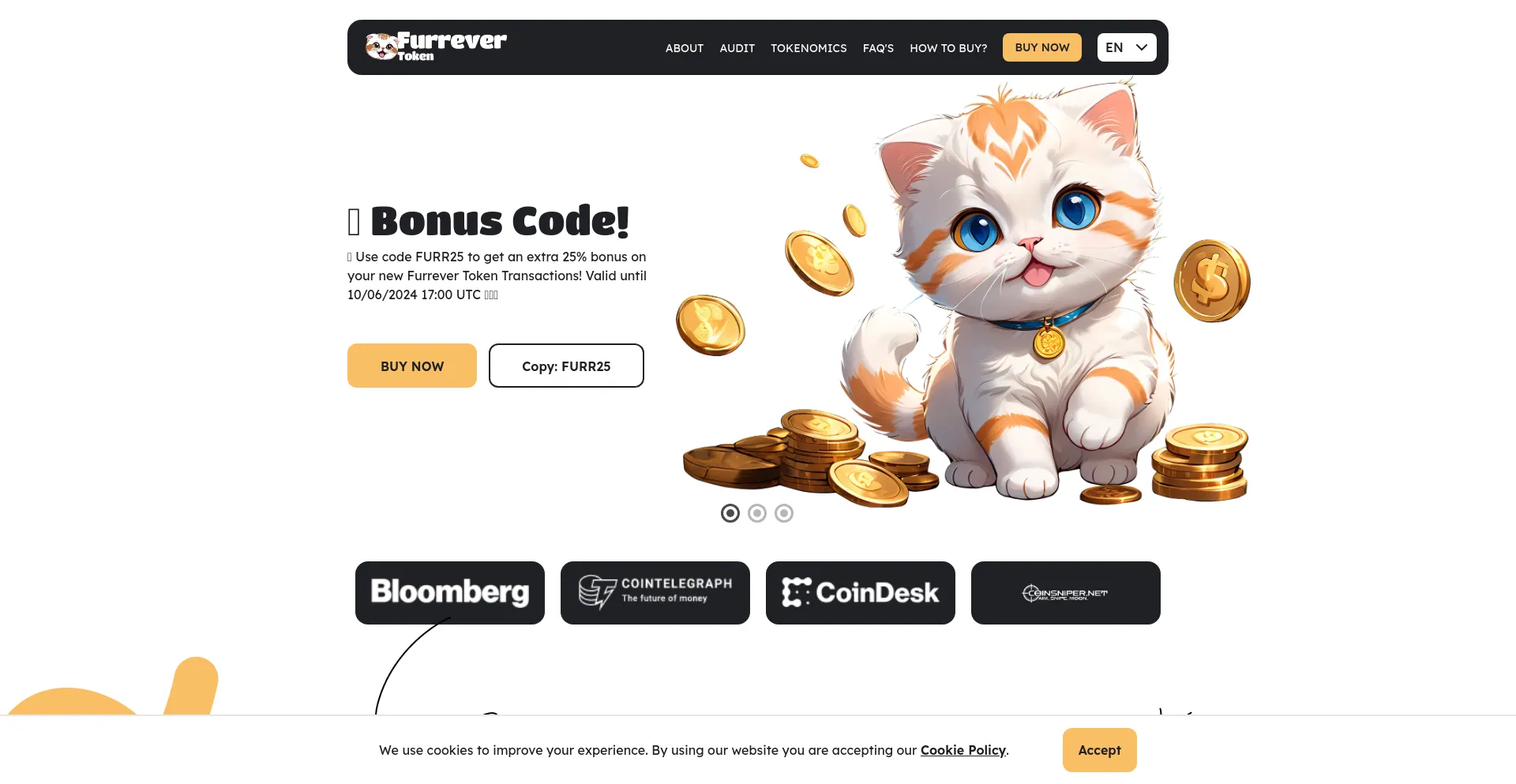 Screenshot of furrevertoken.com homepage