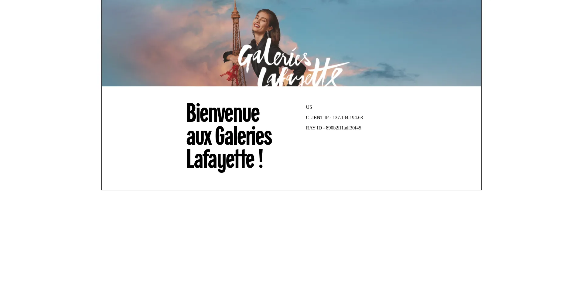 Screenshot of galerieslafayette.com homepage