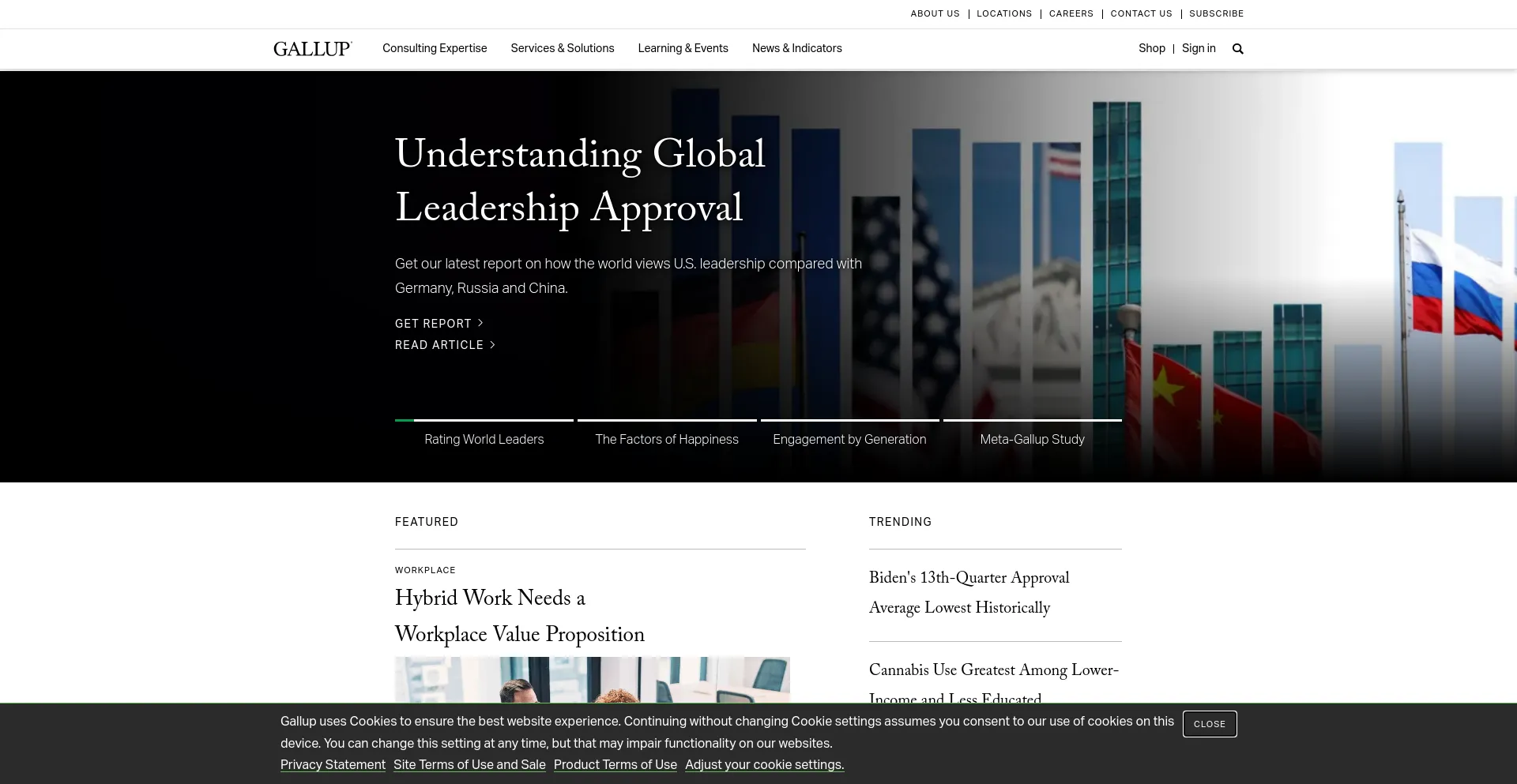 Screenshot of gallup.com homepage