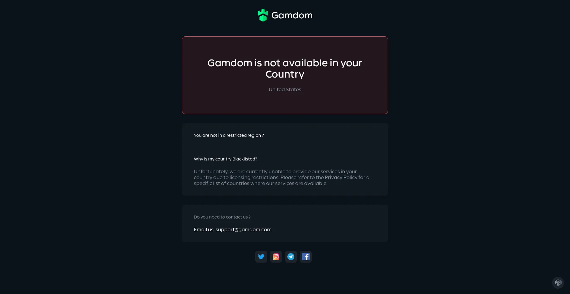 Screenshot of gamdom.com homepage