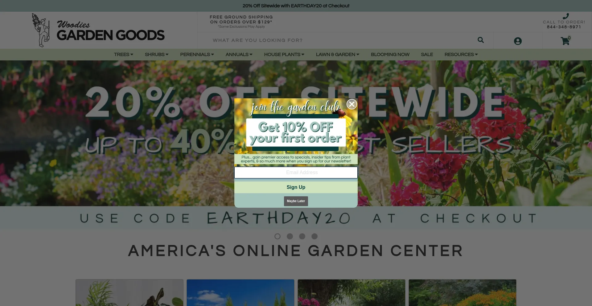 Screenshot of gardengoodsdirect.com homepage