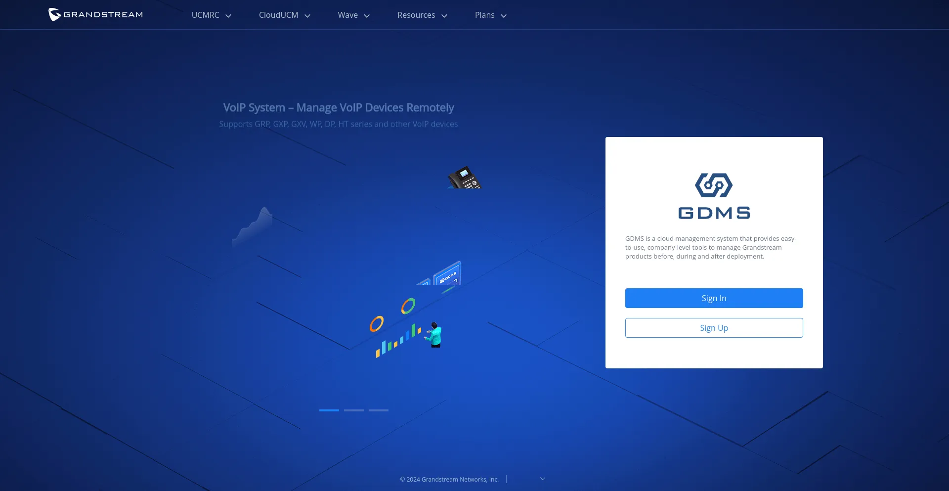 Screenshot of gdms.cloud homepage