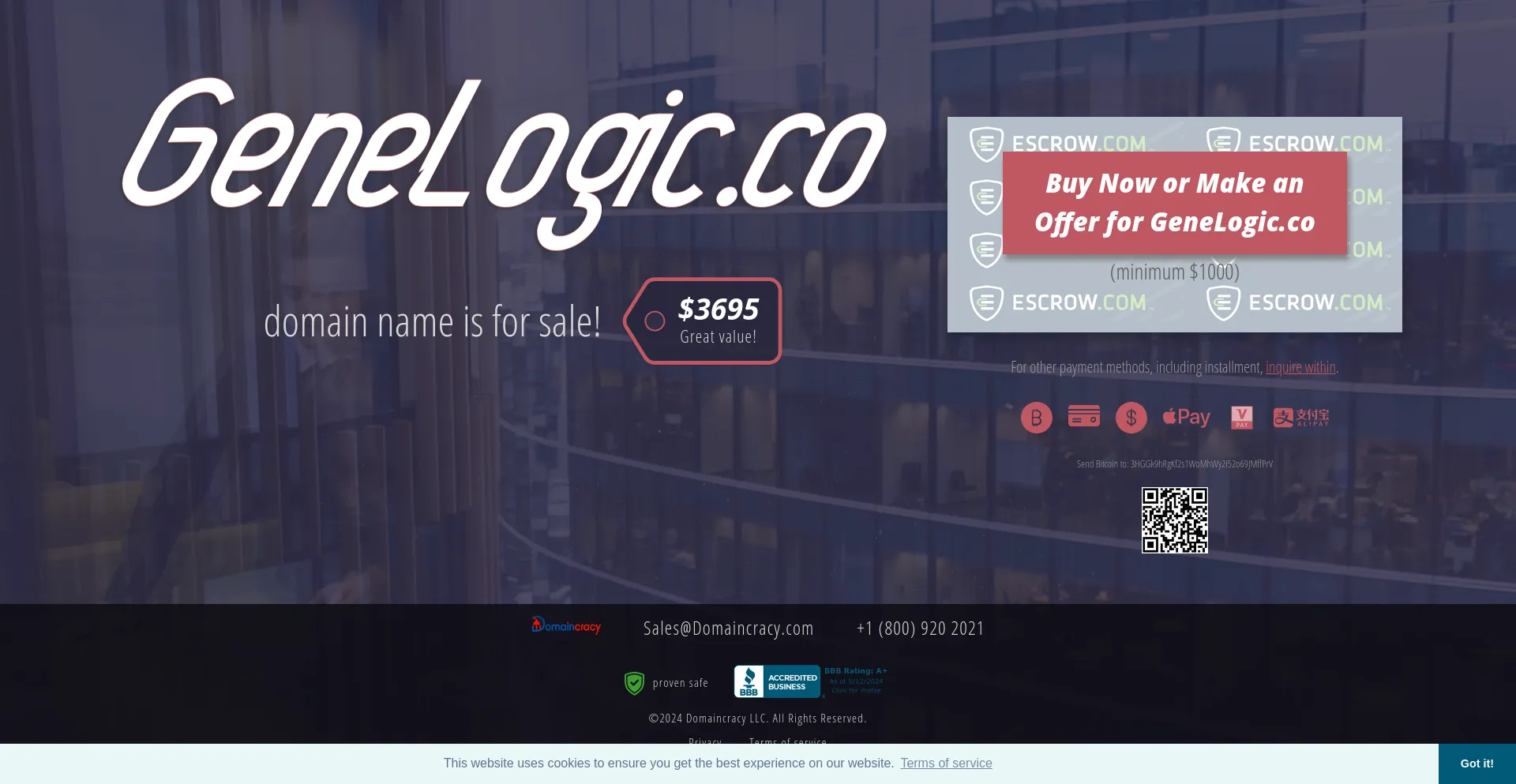 Screenshot of genelogic.co homepage