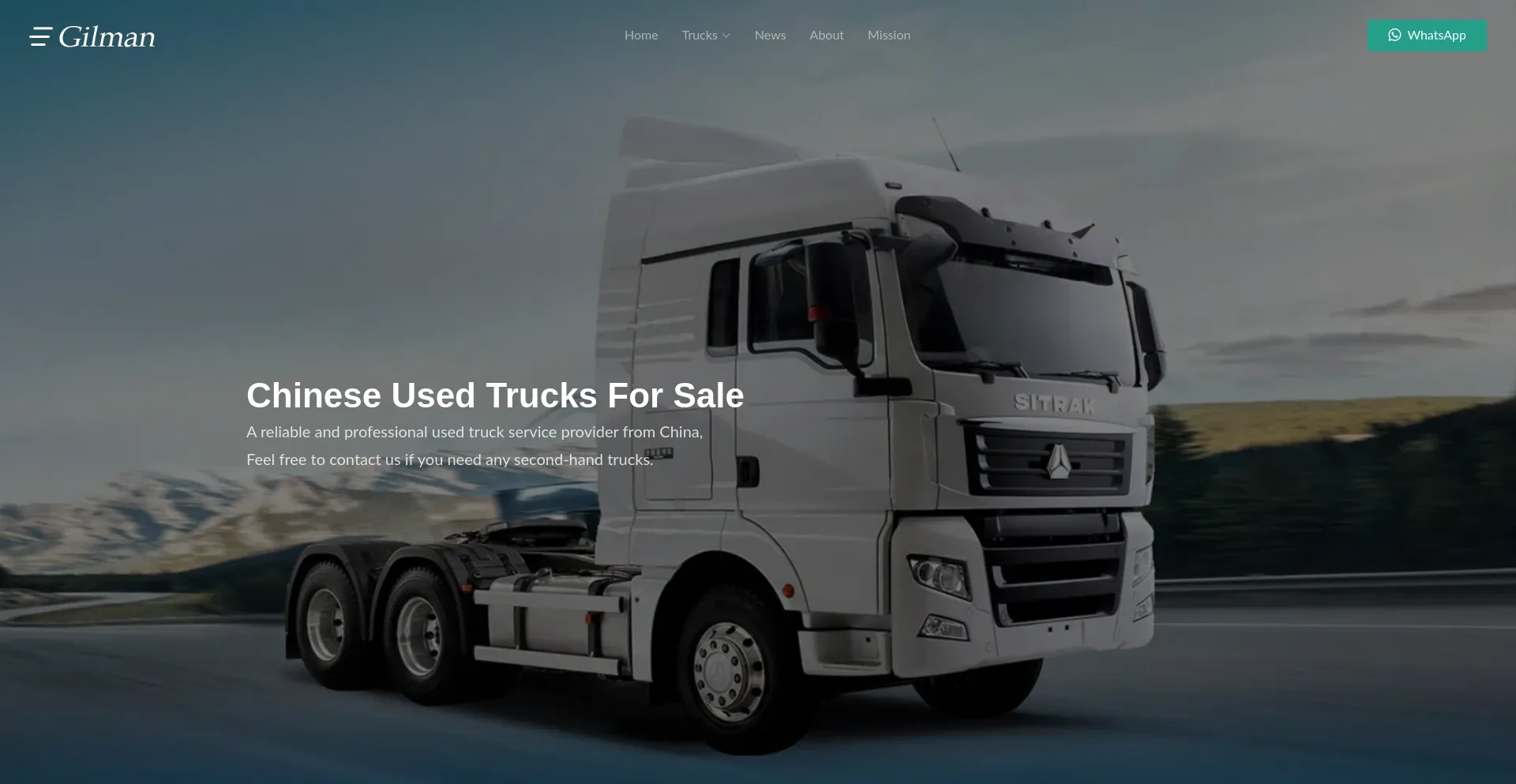 Screenshot of gilmantruck.com homepage