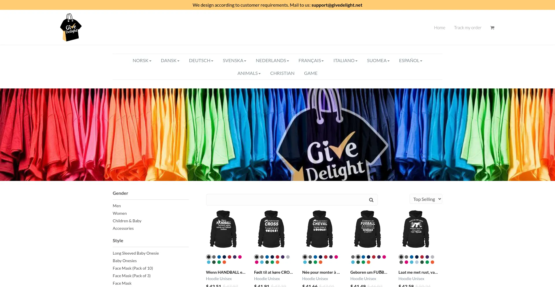 Screenshot of givedelight.com homepage