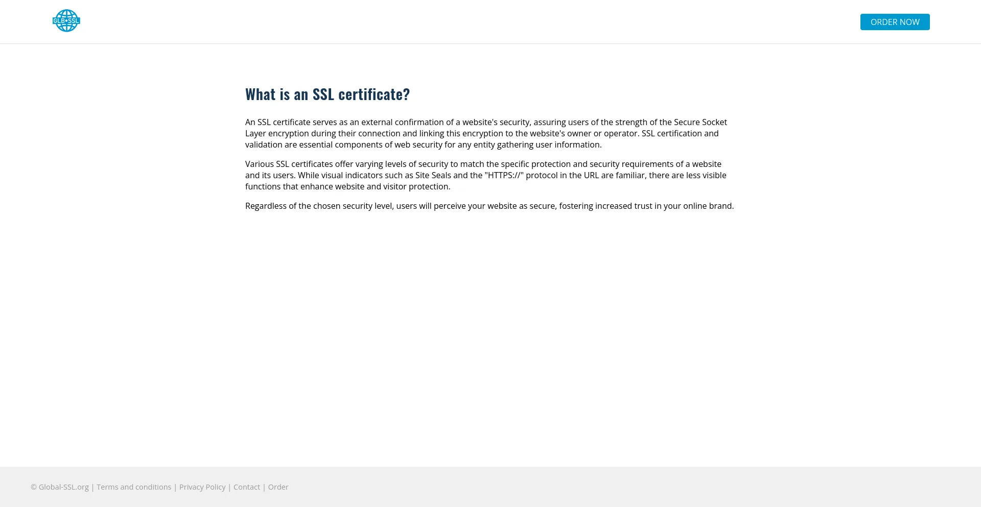 Screenshot of global-ssl.org homepage