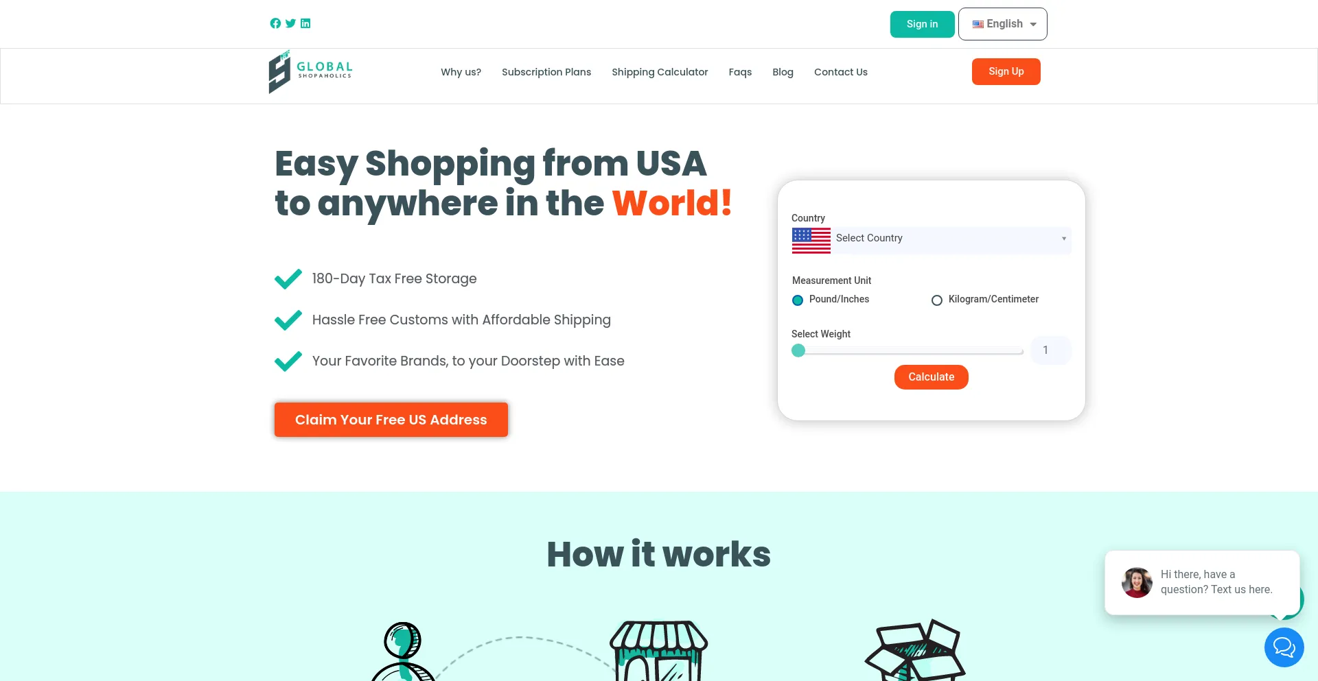 Screenshot of globalshopaholics.com homepage