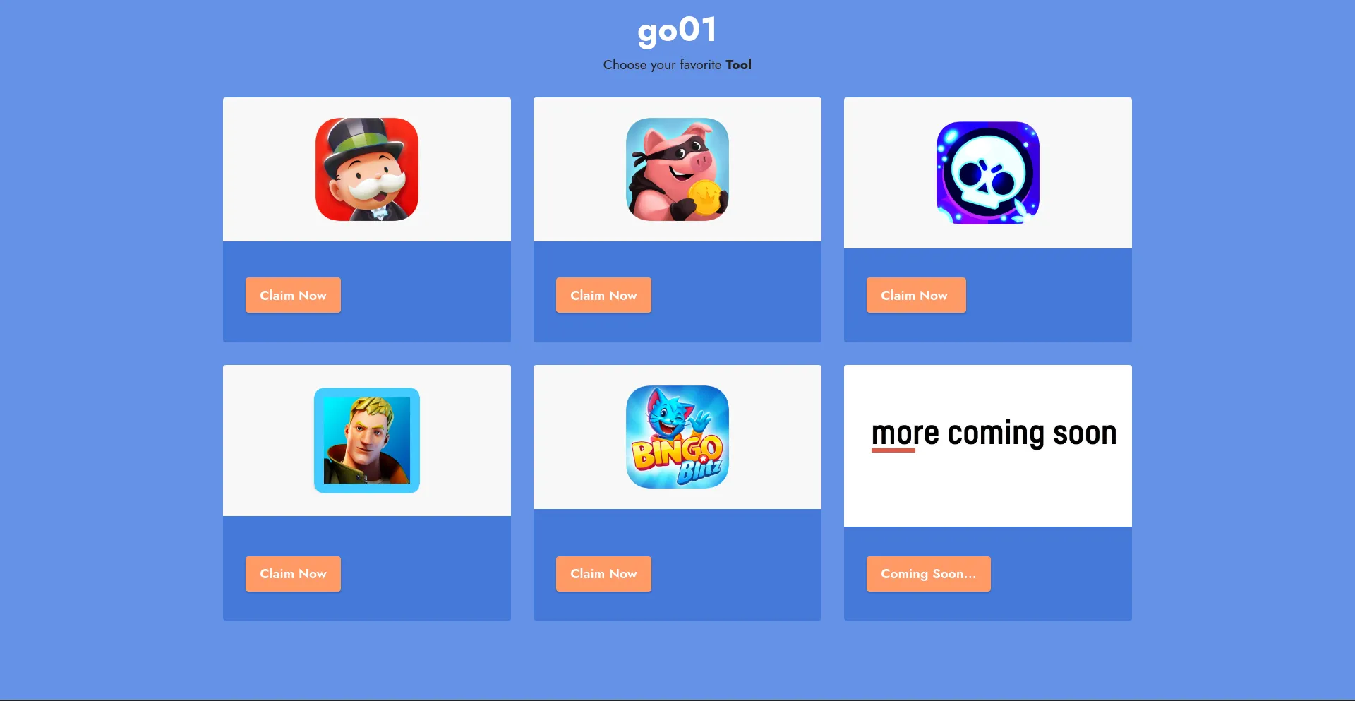 Screenshot of go01.shop homepage