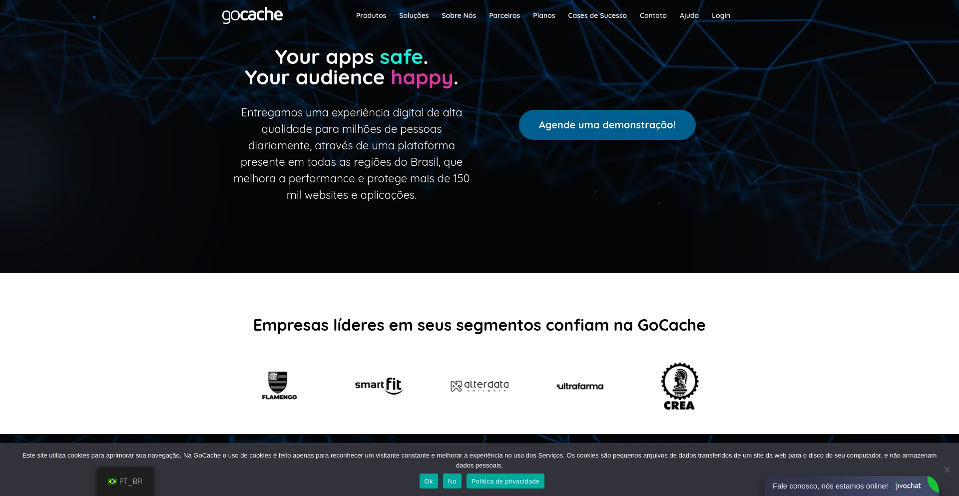 Screenshot of gocache.com.br homepage