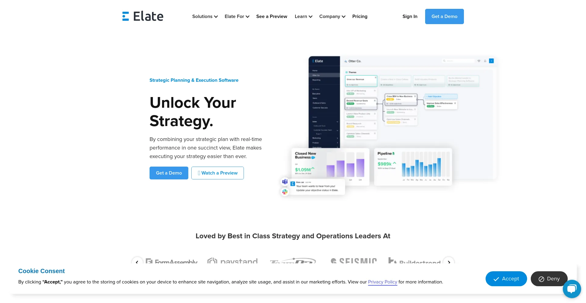 Screenshot of goelate.com homepage