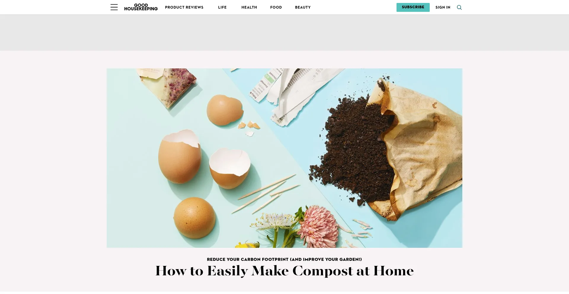 Screenshot of goodhousekeeping.com homepage