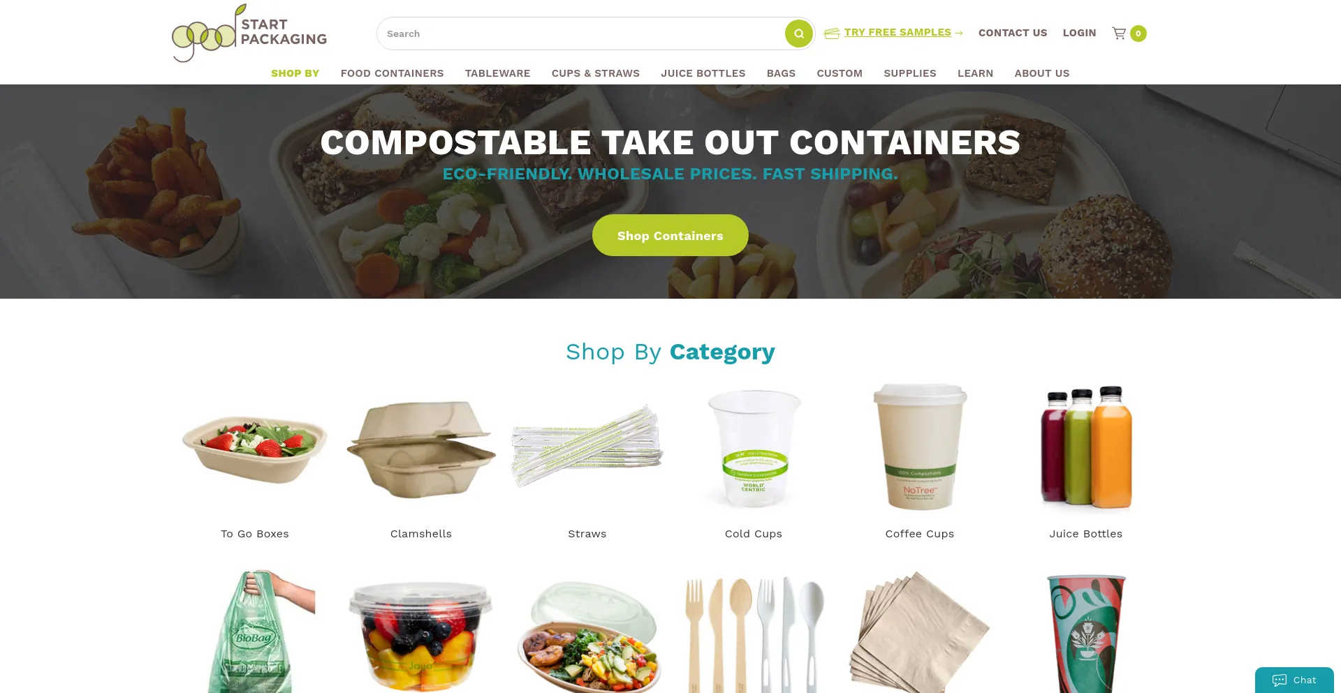 Screenshot of goodstartpackaging.com homepage