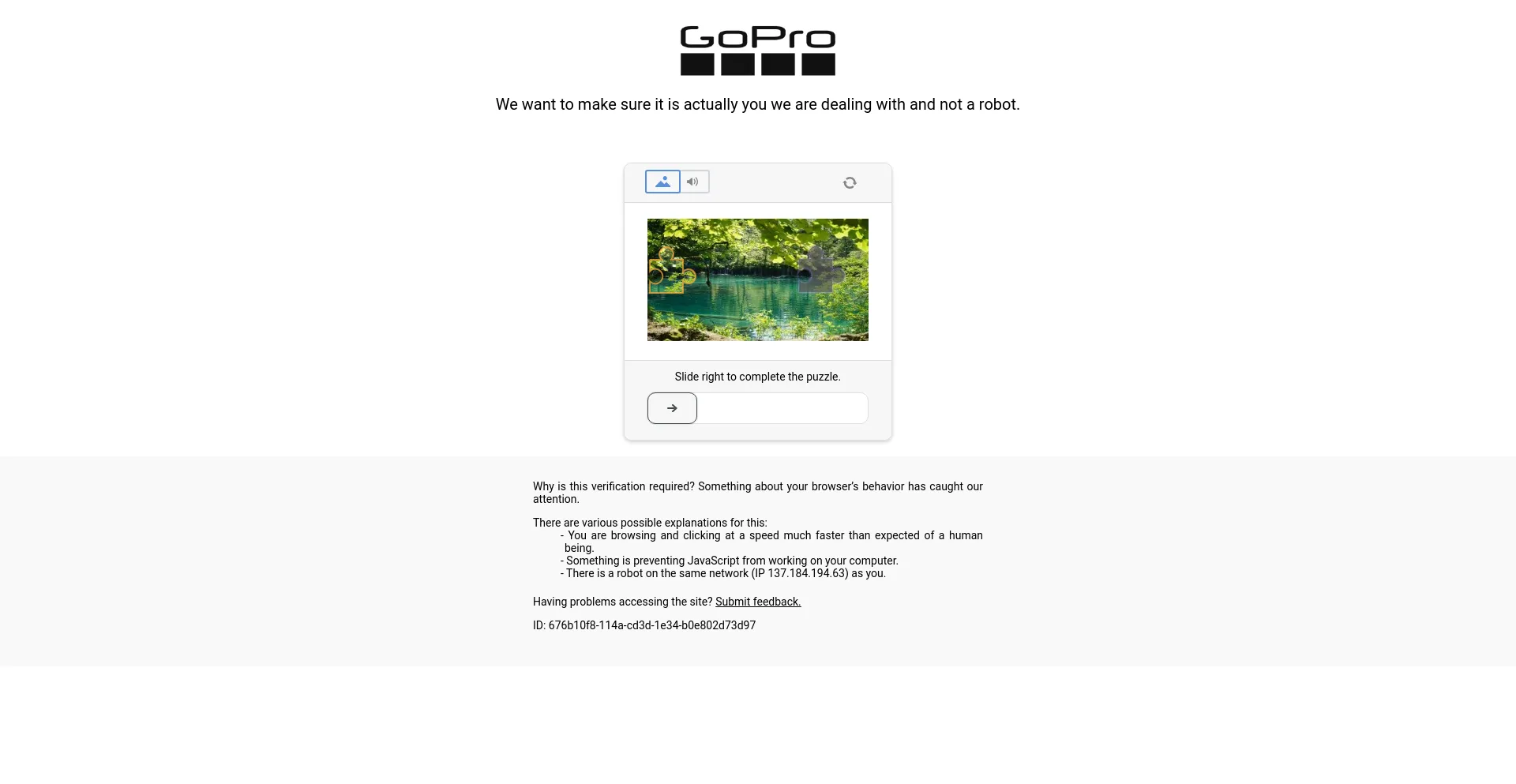 Screenshot of gopro.com homepage