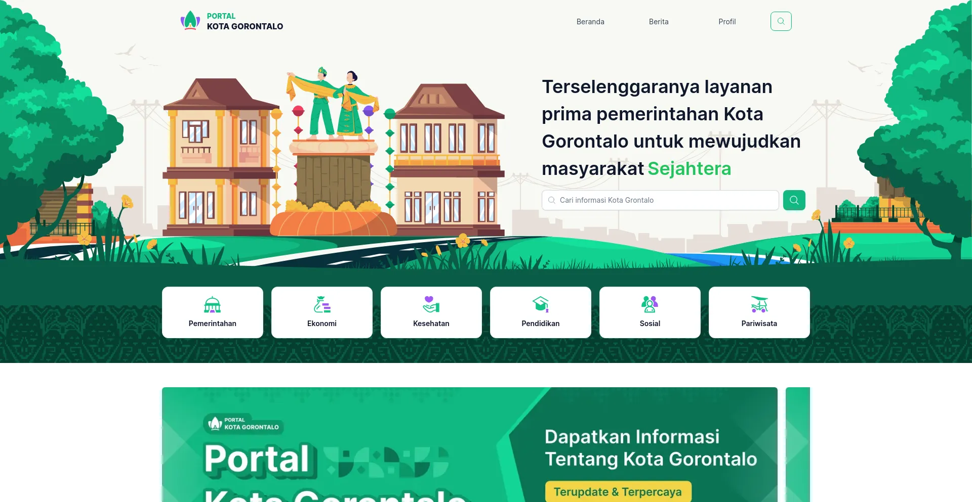 Screenshot of gorontalokota.go.id homepage