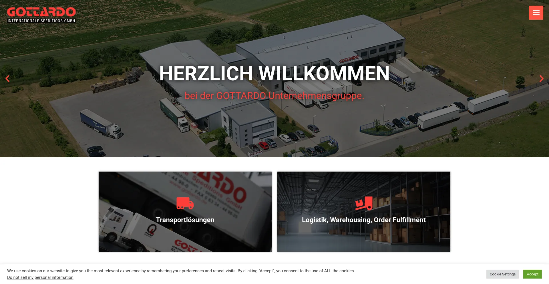 Screenshot of gottardo.de homepage