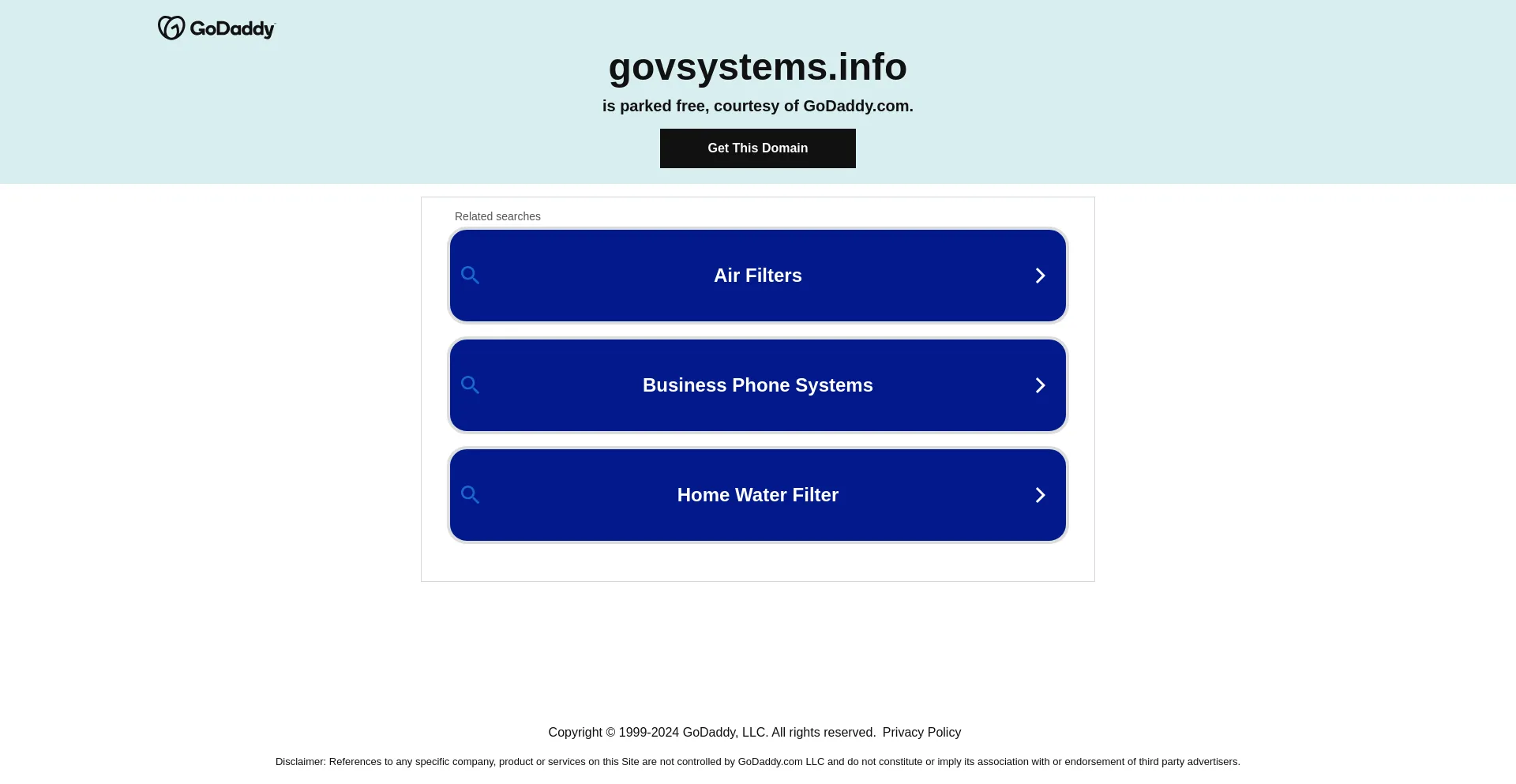 Screenshot of govsystems.info homepage