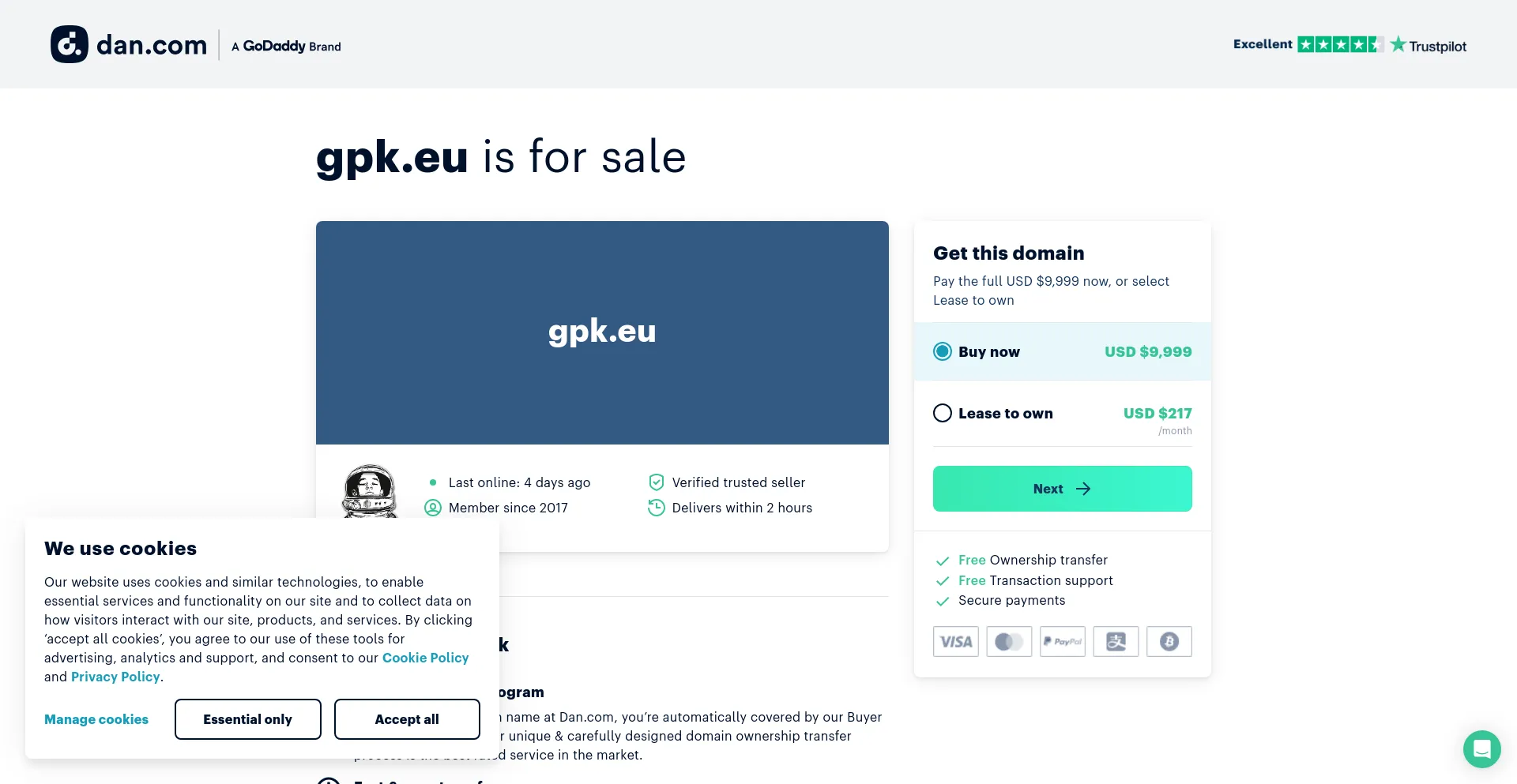 Screenshot of gpk.eu homepage