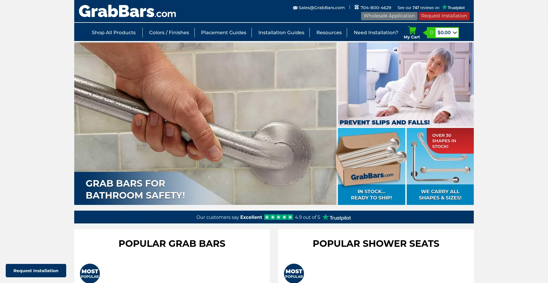 Screenshot of grabbars.com homepage