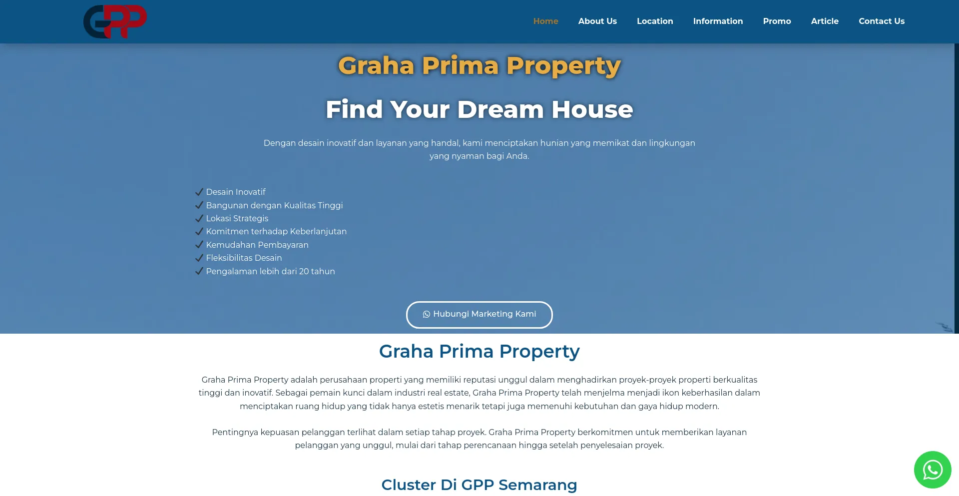 Screenshot of grahaprimaproperty.com homepage